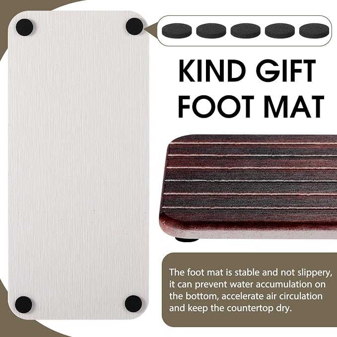 2Pcs 8.6x4'' Water Absorbent Diatomite Coasters Diatomaceous Earth Drying Mat - Image 3