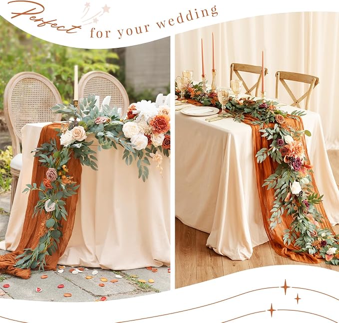 YMHPRIDE 12 Pack Cheesecloth Table Runner 35x120in Yellow Table Runner | Boho - Image 8