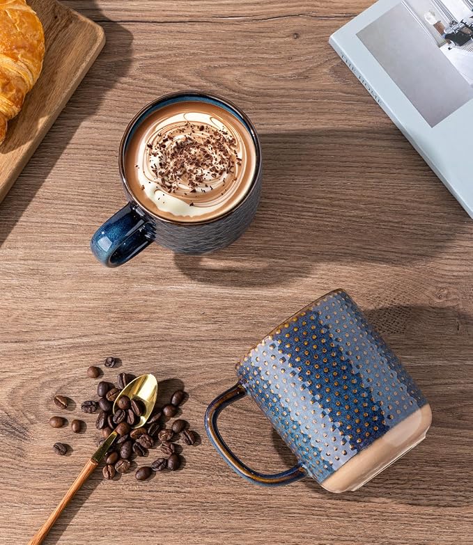 GBhome Coffee Mugs Set of 6, 16 oz Blue Coffee Cups - Image 2