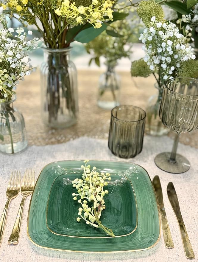 " OCCASIONS " 320pcs set-Wedding Party Disposable Plastic Plate Set -40 x 10'' - Image 7
