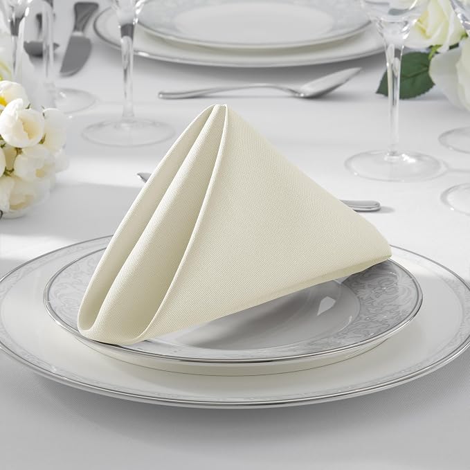 Lann's Linens Set of 12 Cloth Dinner Napkins, 20-inch Polyester Napkins - Image 7