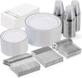 GATHER 350PCS Silver Plastic Plates by Gather