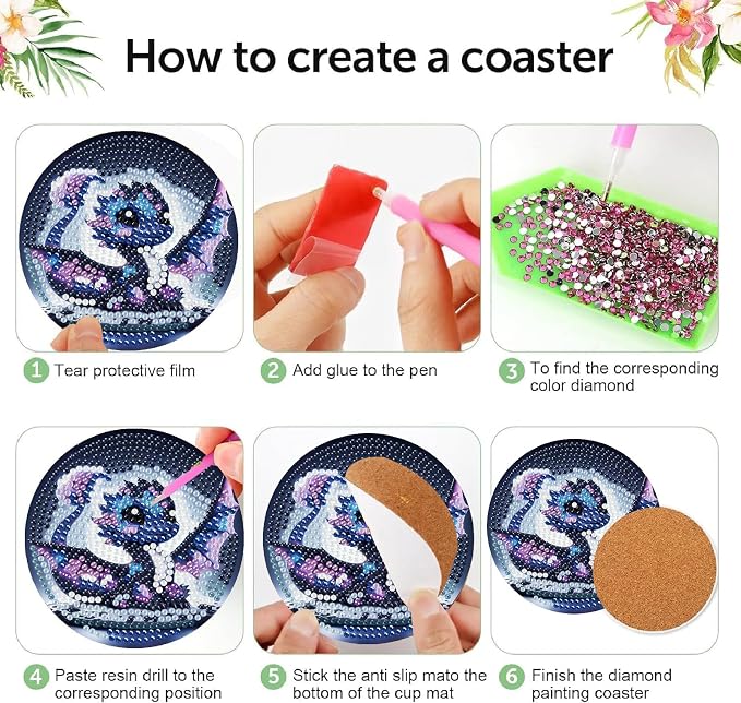 Mrnsiet 8PCS Diamond Art Coasters - Image 5