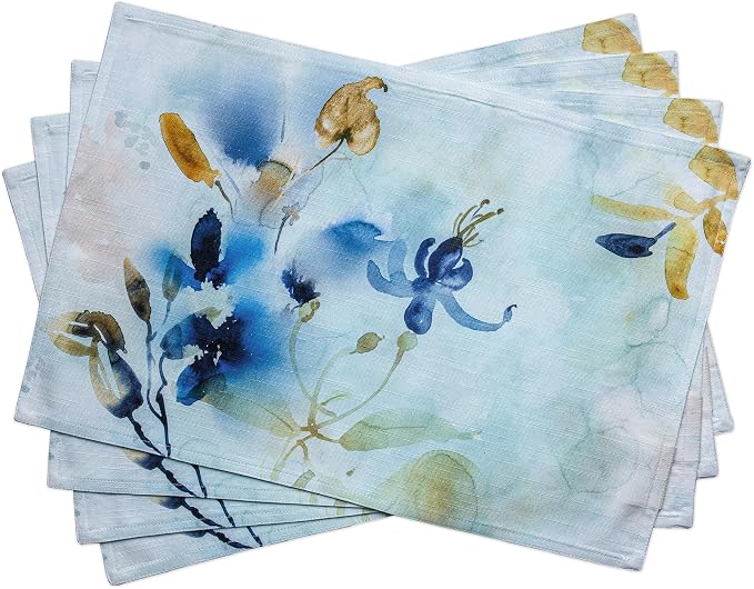 Maison d' Hermine Placemats Set of 4 Reusable 100% Cotton | Cloth Place Mats by MaisondHermine