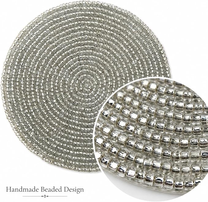 Handmade Beaded Coasters Set of 4 - Image 5