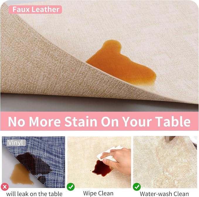 Maxpearl Faux Leather Placemats Set of 6, Suitable - Image 4