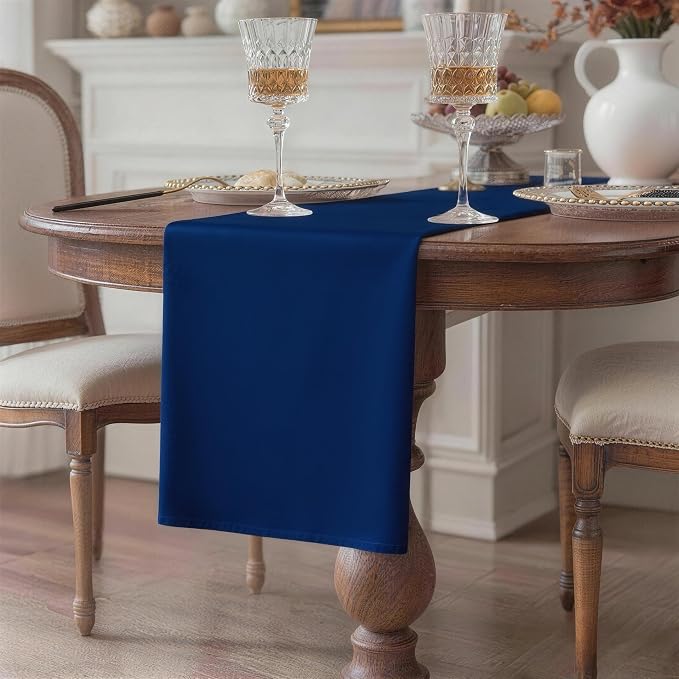 Navy Blue Table Runner, Waterproof Washable Runners 36 Inches Long | Reusable - Image 2