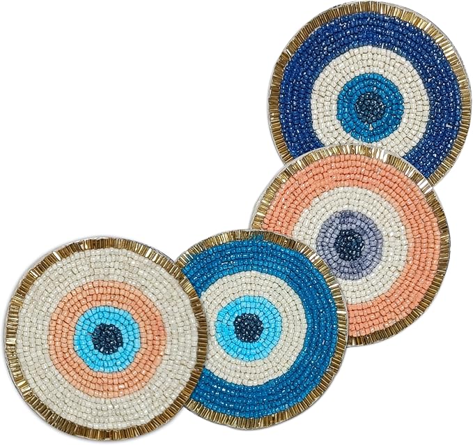 Evil Eye Beaded Coasters Set of 4 - Image 7