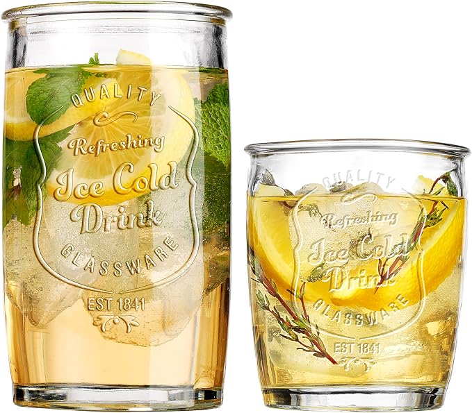 Glaver's Ice Cold Set of 8 Drinking Glasses 4-20 Oz Highball Glasses, and 4-13 - Image 8