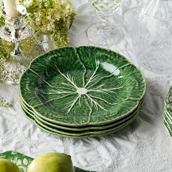 Le Jardin Green Cabbage Plates 3D SALAD/DESSERT PLATES, SET OF FOUR - Image 5