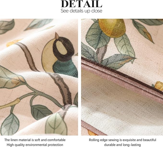 bilin gaier Designer Vintage Linen Small Table Runner, Floral Fruit Pattern - Image 5