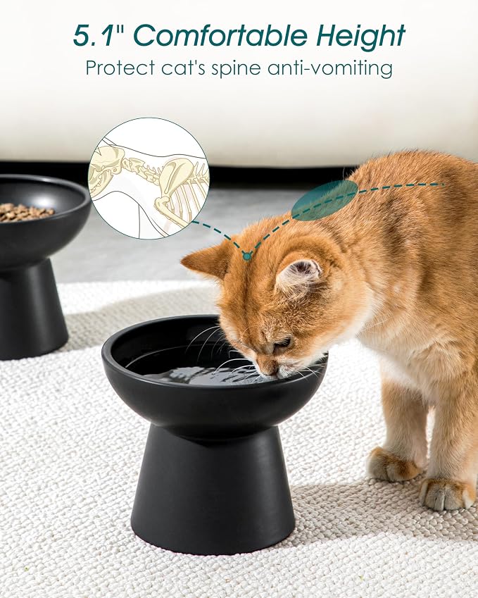 vancasso Ceramic Elevated Cat Bowls 2-Pack - Image 5