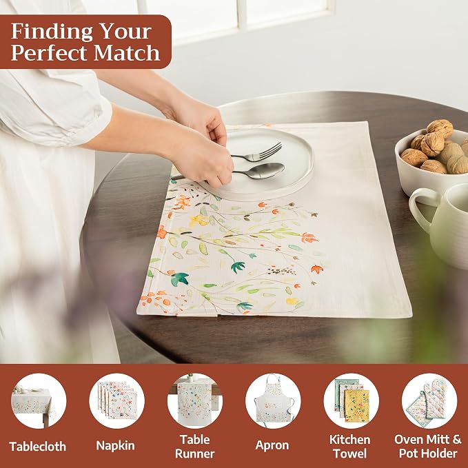Maison d' Hermine Placemats Set of 4 Reusable 100% Cotton | Cloth Place Mats - Image 4