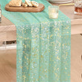 Artoid Mode 3Pcs Turquoise Gauze Gold Table Runner 10FT, Glitter Metallic Foil by ArtoidMode