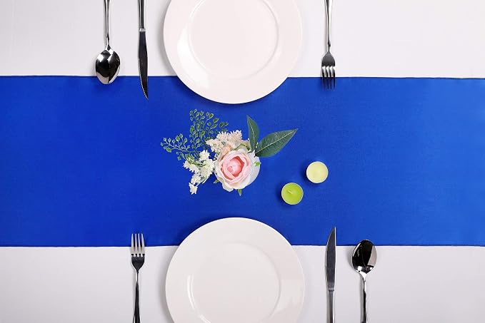 10-Pack Satin Table Runner Royal Blue 12 x 108 inches Long, Table Runners - Image 2