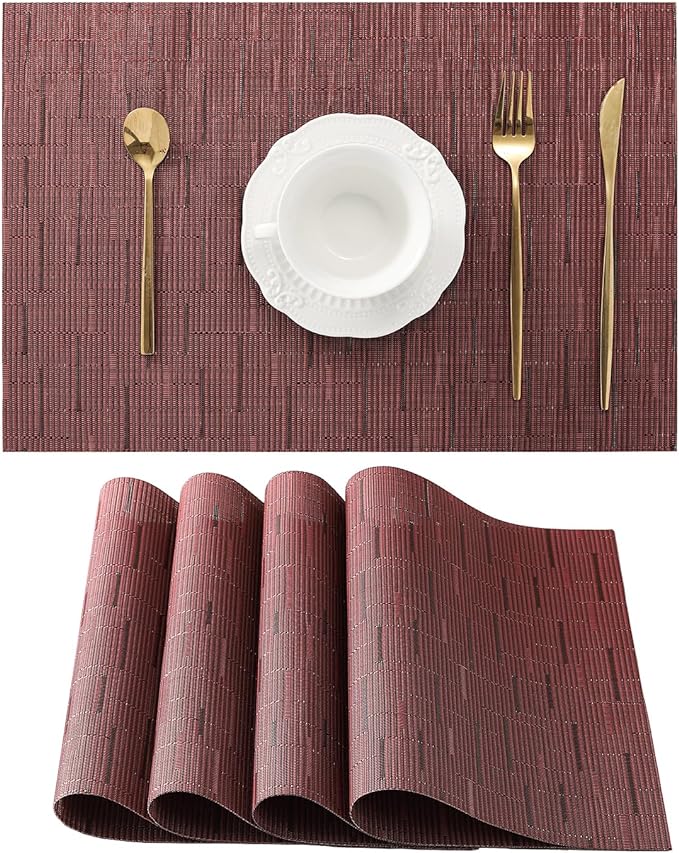 Leetaltree Burgundy Placemats Set of 4 by Leetaltree-ArtatEveryTable