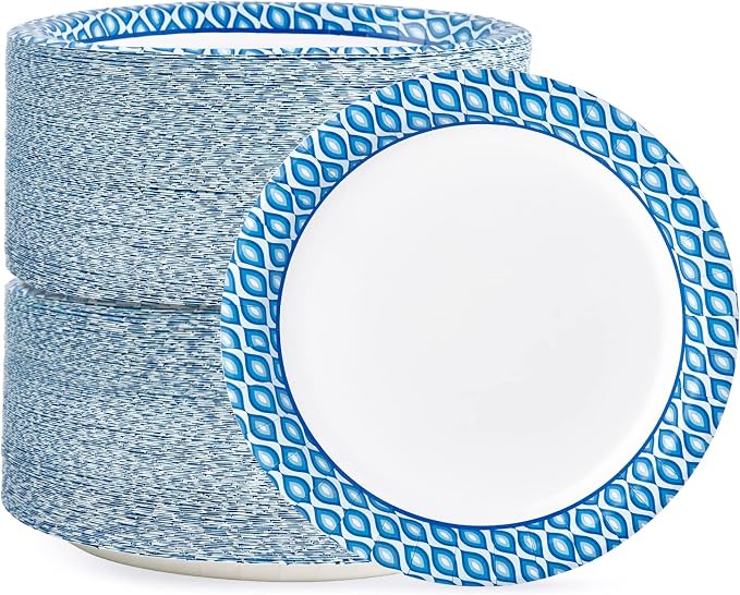 MUCHII 8.375 Inch Disposable Paper Plates, Holiday by MUCHII