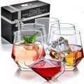 Hexagon Stemless Wine Glasses Set of 6 – Elegant 10.5 oz, Dishwasher Safe by WARMEST+SPIRIT