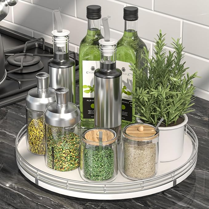 Oroyutor 12-Inch Oak Lazy Susan Spice Organizer by Oroyutor
