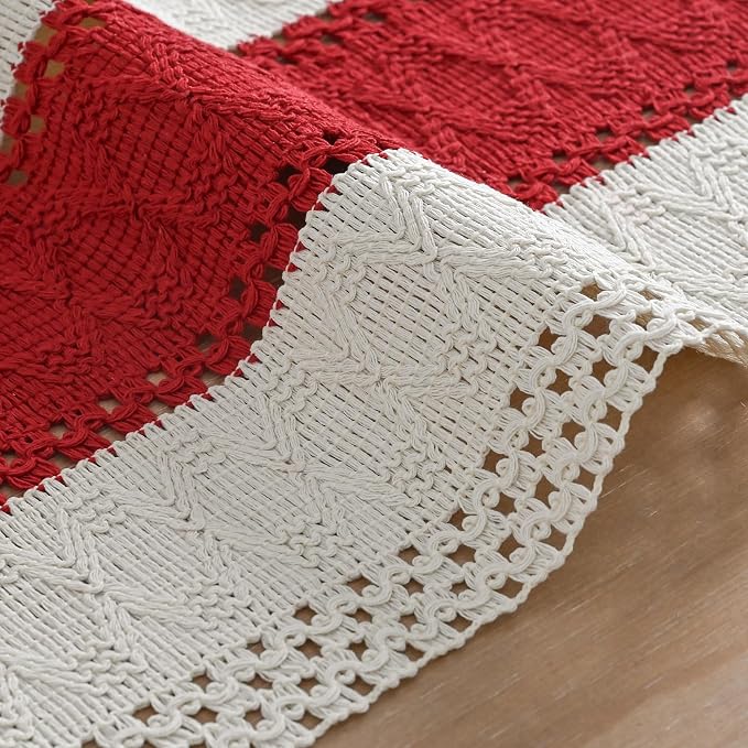 Artoid Mode Rose Red Farmhouse Rustic Table Runner 12x48 Inch | Seasonal - Image 5