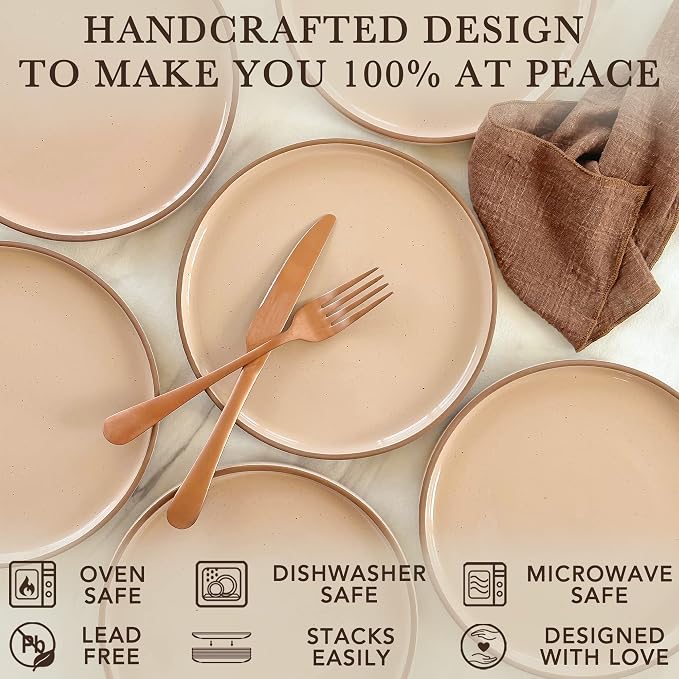 MORA Ceramic Flat Plates Set of 6-8 in - Image 3