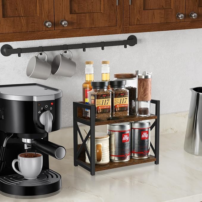 YINMIT Countertop Shelf Organizer, Coffee Bar Accessories, Spice Rack, Coffee - Image 2