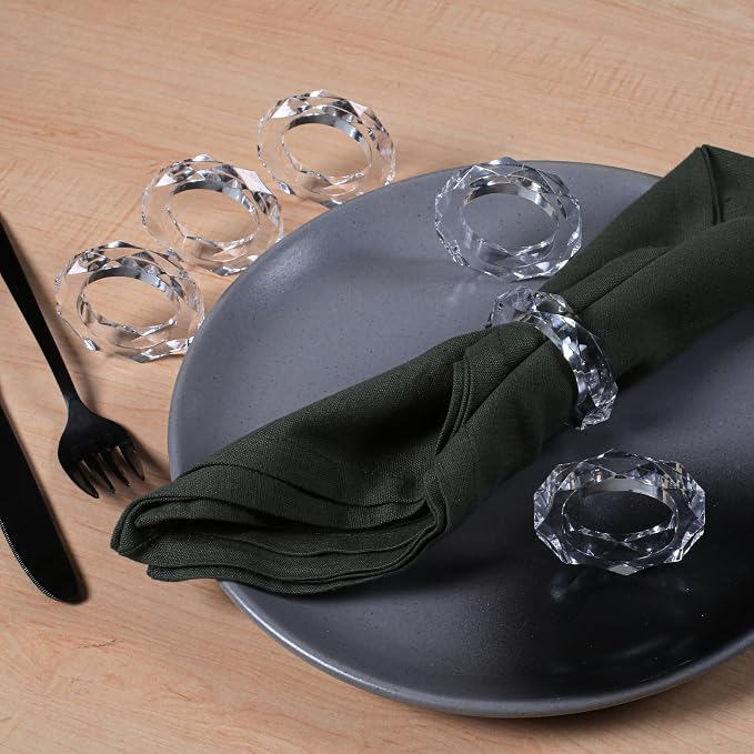 ALPHA Living HOME Transparent Acrylic Napkin Rings - Image 5