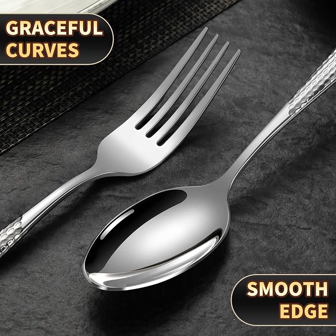 20-Piece Hammered Silverware Set - Image 8