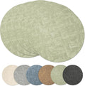 Maxpearl Faux Leather Round Placemats Set of 6, 13.8 inch, Light Green | by Maxpearl