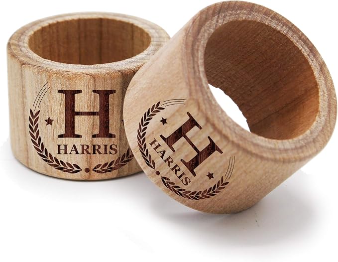 The Wedding Party Store Custom Personalized Wood Napkin Rings - Image 5