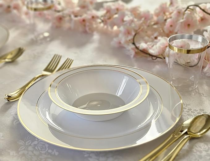 OCCASIONS 40 Pack Gold Charger Plates 12 Inch Disposable Heavy Duty Fancy | - Image 4
