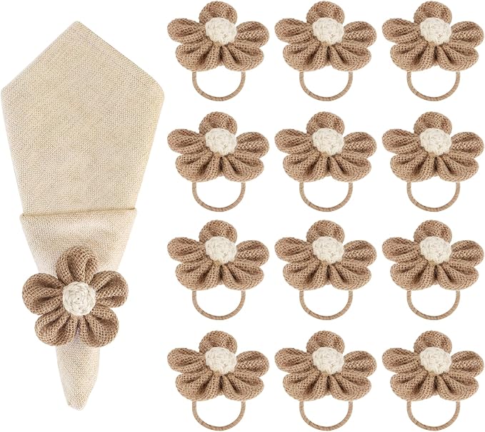 Napkin Rings Set of 12 Handmade Rustic Napkin Rings Reusable Boho Napkin Ring by Unknown