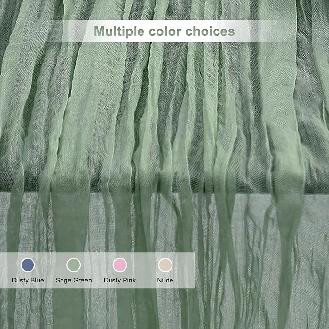 20 Pack Sage Green Cheesecloth Table Runner 35x120 Inch 10Ft Rustic Gauze - Image 5