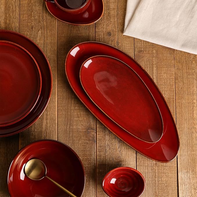 vicrays Large Oval Serving Platters, Stackable Serving Trays Serving Plates - Image 5