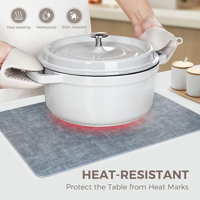 NCUE Vinyl Placemats Set of 4, Heat Resistant, Nonslip Faux Leather Waterproof - Image 2