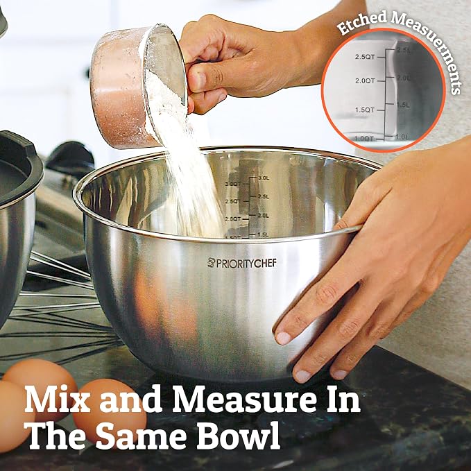 Premium Mixing Bowls With Lids Set, Airtight Lids, Thicker Stainless Steel - Image 5