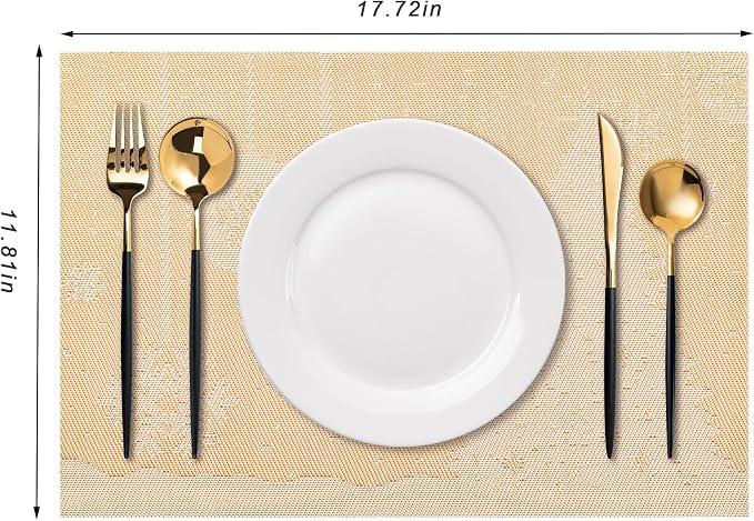 Placemats Set of 4 Washable Indoor | Outdoor Vinyl Place Mats - Image 2