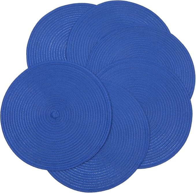 SHACOS Round Placemats Set of 6 Washable 15 inch Round Table Mats Cotton - Image 9