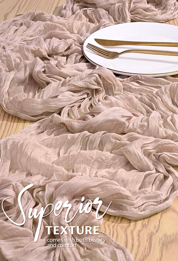 30 Pack Cheesecloth Table Runner 10FT Dusty Pink Table Runner Boho Gauze Cheese - Image 4