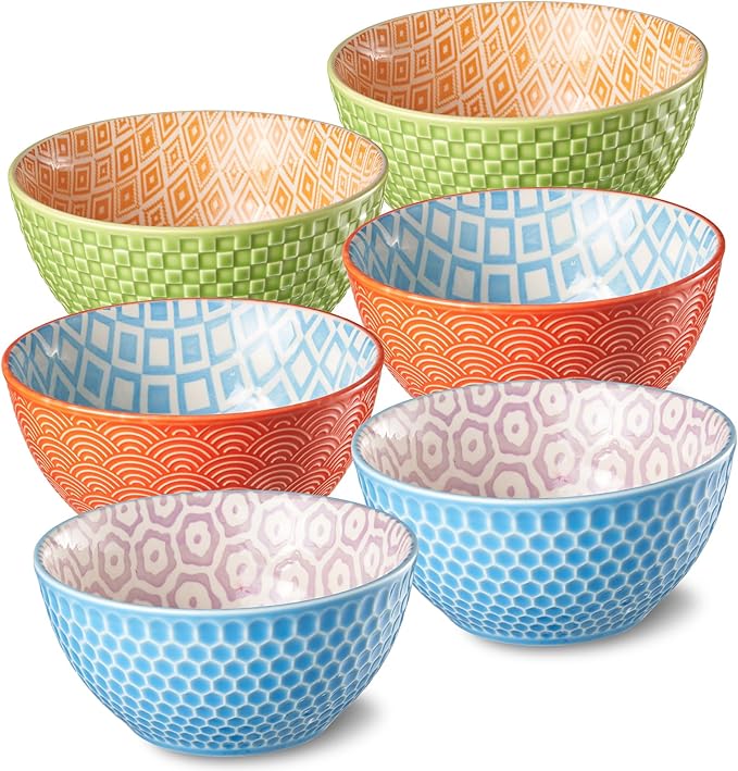 12 Oz Dessert Bowls Set of 6, 4.8" Small Porcelain Ice Cream Bowls Set | by Meideal