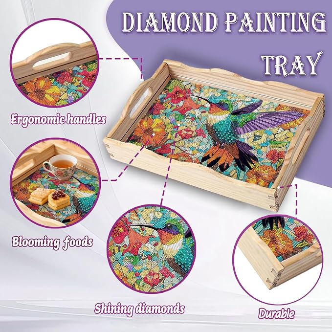 EWJRNSF Diamond Art Kits for Adults Wooden Serving Trays - Image 5
