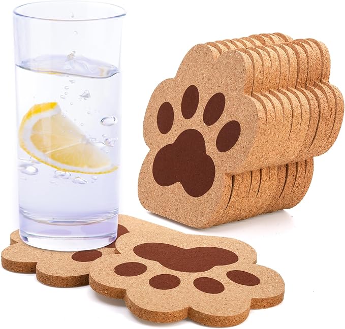 Tlence 12 Pack Cork Coasters for Drinks, 4.7" Absorbent Cup Mat Set, Heat - Image 7