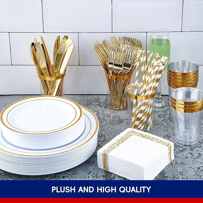 25 Guests Plastic Plates Set - Image 2