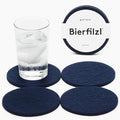 Graf Lantz - Bierfilzl Merino Wool Round Coasters Set of 4 - Marine - Absorbs by GrafLantz