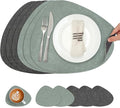Faux Leather Placemats Set of 6, Dual Sided by Chitomars