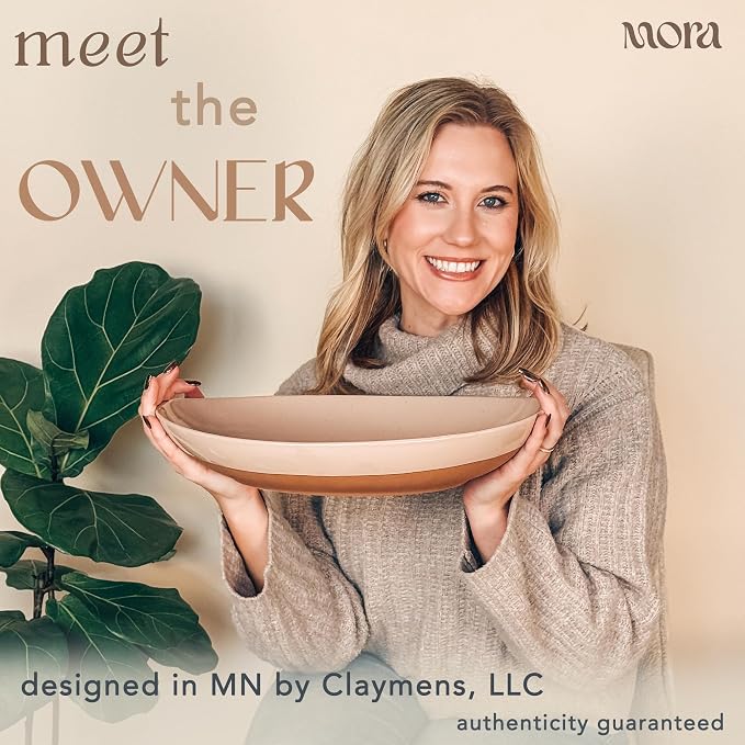 Mora Ceramic Large Serving Bowls- Set of 2 Oval Platters - Image 3