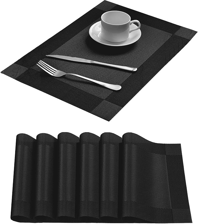 Table Placemats Dining Table Place Mats Set of 6 Heat Resistant Insulation by Yiaizhuo