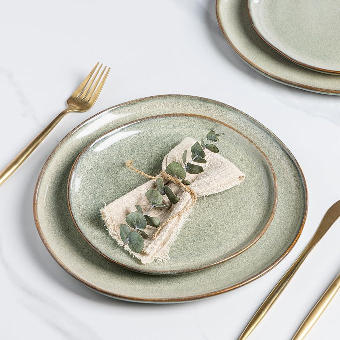 AmorArc Ceramic Plates Set of 6, 8.5 Inch Stoneware Small Dinner Plates Set | - Image 6
