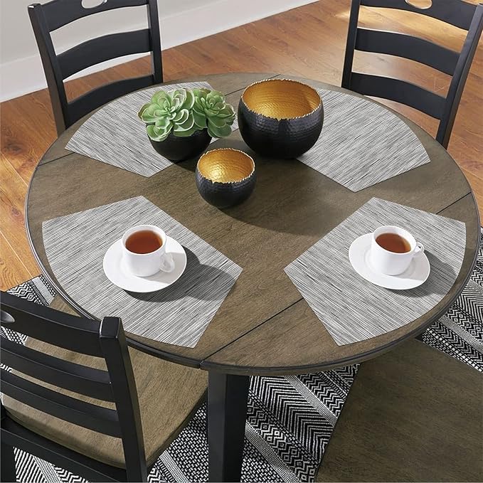 SHACOS Round Table Placemats Set of 4 Wedge Placemats Heat Resistant Woven - Image 6