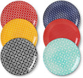 DOWAN 10" Colorful Dinner Plates Set of 6, Ceramic Dessert Plates Set by DOWAN